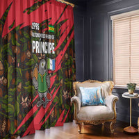 Principe Autonomous Region Window Curtain with Parrot Cacao and 1995 Flag Design - Wonder Print Shop