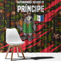 Principe Autonomous Region Window Curtain with Parrot Cacao and 1995 Flag Design - Wonder Print Shop