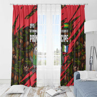 Principe Autonomous Region Window Curtain with Parrot Cacao and 1995 Flag Design - Wonder Print Shop