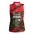 Principe Autonomous Region Women Sleeveless Polo Shirt with Parrot Cacao and 1995 Flag Design - Wonder Print Shop