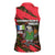 Principe Autonomous Region Women Sleeveless Polo Shirt with Parrot Cacao and 1995 Flag Design - Wonder Print Shop
