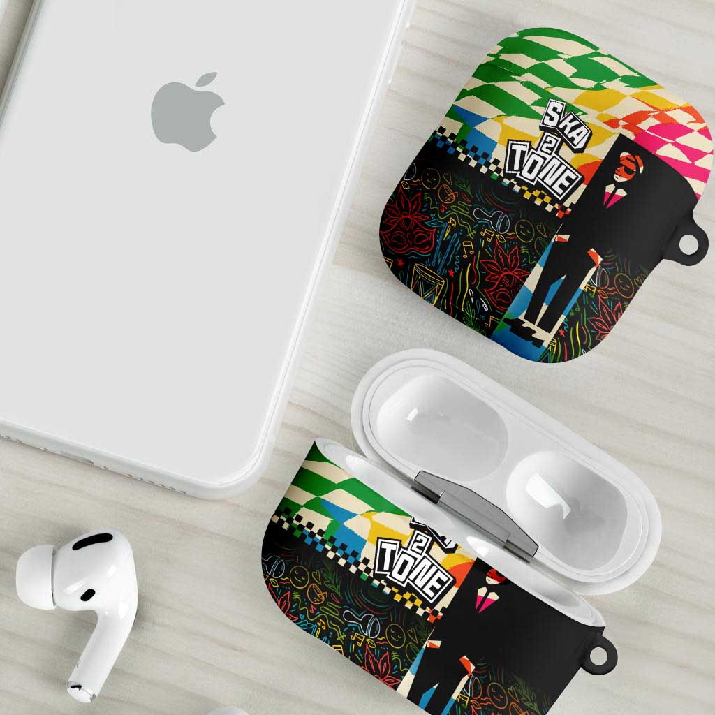 Ska Two Tone AirPods Case with Colorful Checkerboard Music Art Carnival Festival - Wonder Print Shop