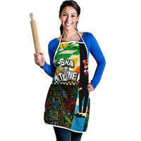 Ska Two Tone Apron with Colorful Checkerboard Music Art Carnival Festival - Wonder Print Shop