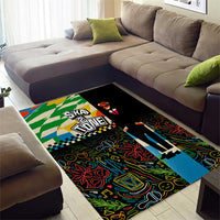 Ska Two Tone Area Rug with Colorful Checkerboard Music Art Carnival Festival - Wonder Print Shop