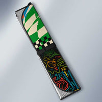 Ska Two Tone Auto Sun Shade with Colorful Checkerboard Music Art Carnival Festival - Wonder Print Shop