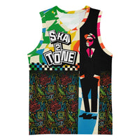 Ska Two Tone Basketball Jersey with Colorful Checkerboard Music Art Carnival Festival - Wonder Print Shop