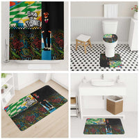 Ska Two Tone Bathroom Set with Colorful Checkerboard Music Art Carnival Festival - Wonder Print Shop