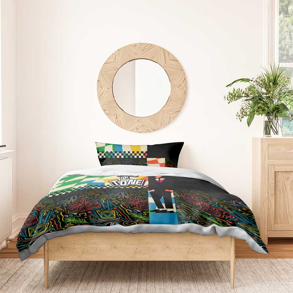 Ska Two Tone Bedding Set with Colorful Checkerboard Music Art Carnival Festival - Wonder Print Shop