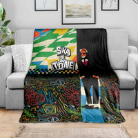 Ska Two Tone Blanket with Colorful Checkerboard Music Art Carnival Festival - Wonder Print Shop