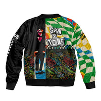 Ska Two Tone Bomber Jacket with Colorful Checkerboard Music Art Carnival Festival - Wonder Print Shop