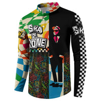 Ska Two Tone Button Sweatshirt with Colorful Checkerboard Music Art Carnival Festival - Wonder Print Shop