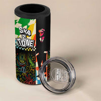 Ska Two Tone 4 in 1 Can Cooler Tumbler with Colorful Checkerboard Music Art Carnival Festival - Wonder Print Shop
