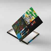 Ska Two Tone Canvas Wall Art with Colorful Checkerboard Music Art Carnival Festival - Wonder Print Shop