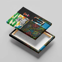 Ska Two Tone Canvas Wall Art with Colorful Checkerboard Music Art Carnival Festival - Wonder Print Shop