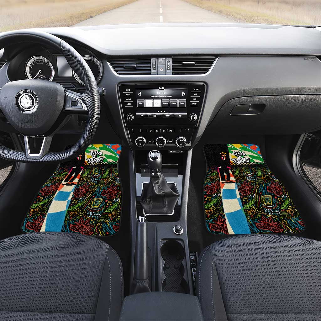 Ska Two Tone Car Mats with Colorful Checkerboard Music Art Carnival Festival - Wonder Print Shop