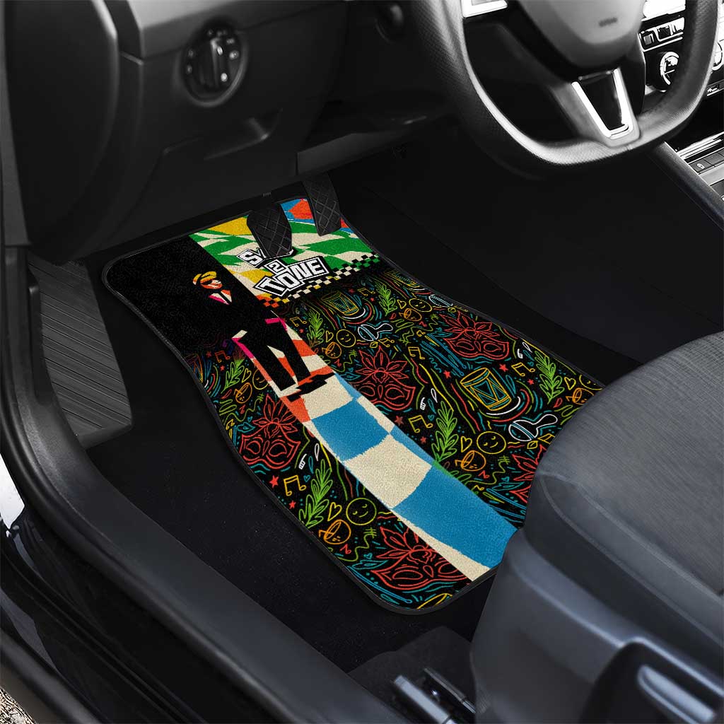 Ska Two Tone Car Mats with Colorful Checkerboard Music Art Carnival Festival - Wonder Print Shop