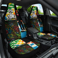 Ska Two Tone Car Seat Cover with Colorful Checkerboard Music Art Carnival Festival - Wonder Print Shop