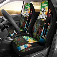 Ska Two Tone Car Seat Cover with Colorful Checkerboard Music Art Carnival Festival - Wonder Print Shop