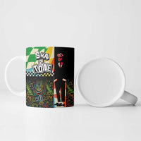 Ska Two Tone Ceramic Mug with Colorful Checkerboard Music Art Carnival Festival - Wonder Print Shop