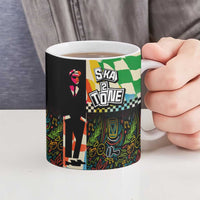 Ska Two Tone Ceramic Mug with Colorful Checkerboard Music Art Carnival Festival - Wonder Print Shop