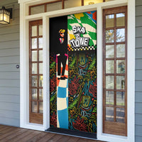 Ska Two Tone Door Cover with Colorful Checkerboard Music Art Carnival Festival - Wonder Print Shop