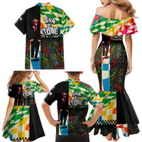 Ska Two Tone Family Matching Mermaid Dress and Hawaiian Shirt with Colorful Checkerboard Music Art Carnival Festival - Wonder Print Shop