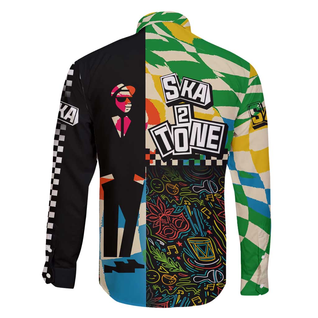 Ska Two Tone Family Matching Mermaid Dress and Hawaiian Shirt with Colorful Checkerboard Music Art Carnival Festival - Wonder Print Shop