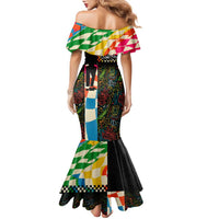 Ska Two Tone Family Matching Mermaid Dress and Hawaiian Shirt with Colorful Checkerboard Music Art Carnival Festival - Wonder Print Shop