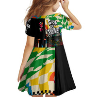 Ska Two Tone Family Matching Puletasi and Hawaiian Shirt with Colorful Checkerboard Music Art Carnival Festival - Wonder Print Shop