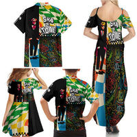 Ska Two Tone Family Matching Summer Maxi Dress and Hawaiian Shirt with Colorful Checkerboard Music Art Carnival Festival - Wonder Print Shop