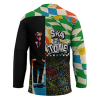 Ska Two Tone Hockey Jersey with Colorful Checkerboard Music Art Carnival Festival - Wonder Print Shop