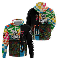Ska Two Tone Hoodie with Colorful Checkerboard Music Art Carnival Festival - Wonder Print Shop