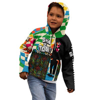 Ska Two Tone Kid Hoodie with Colorful Checkerboard Music Art Carnival Festival - Wonder Print Shop