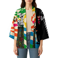 Ska Two Tone Kimono with Colorful Checkerboard Music Art Carnival Festival - Wonder Print Shop