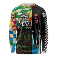 Ska Two Tone Long Sleeve Shirt with Colorful Checkerboard Music Art Carnival Festival - Wonder Print Shop