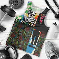Ska Two Tone Men Tank Top with Colorful Checkerboard Music Art Carnival Festival - Wonder Print Shop