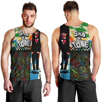 Ska Two Tone Men Tank Top with Colorful Checkerboard Music Art Carnival Festival - Wonder Print Shop