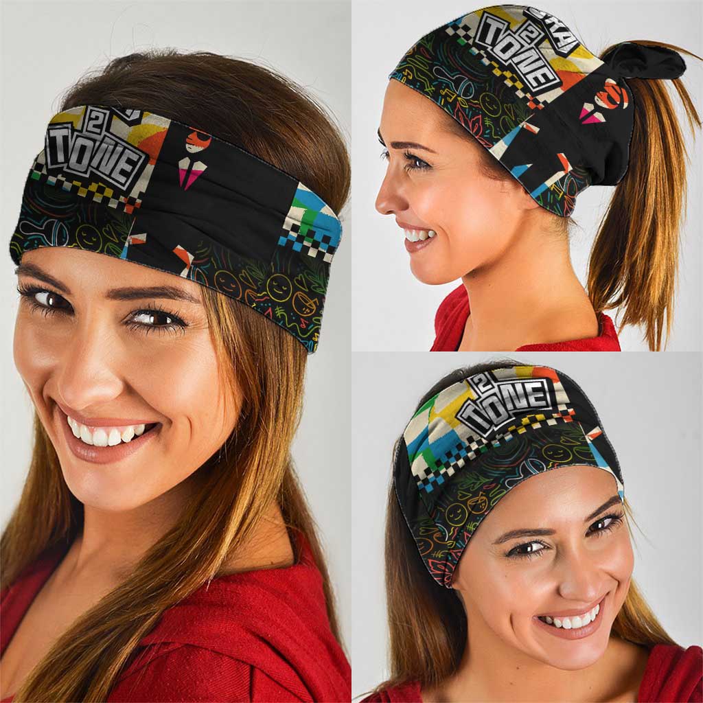 Ska Two Tone Neck Gaiter with Colorful Checkerboard Music Art Carnival Festival - Wonder Print Shop