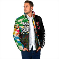 Ska Two Tone Padded Jacket with Colorful Checkerboard Music Art Carnival Festival - Wonder Print Shop