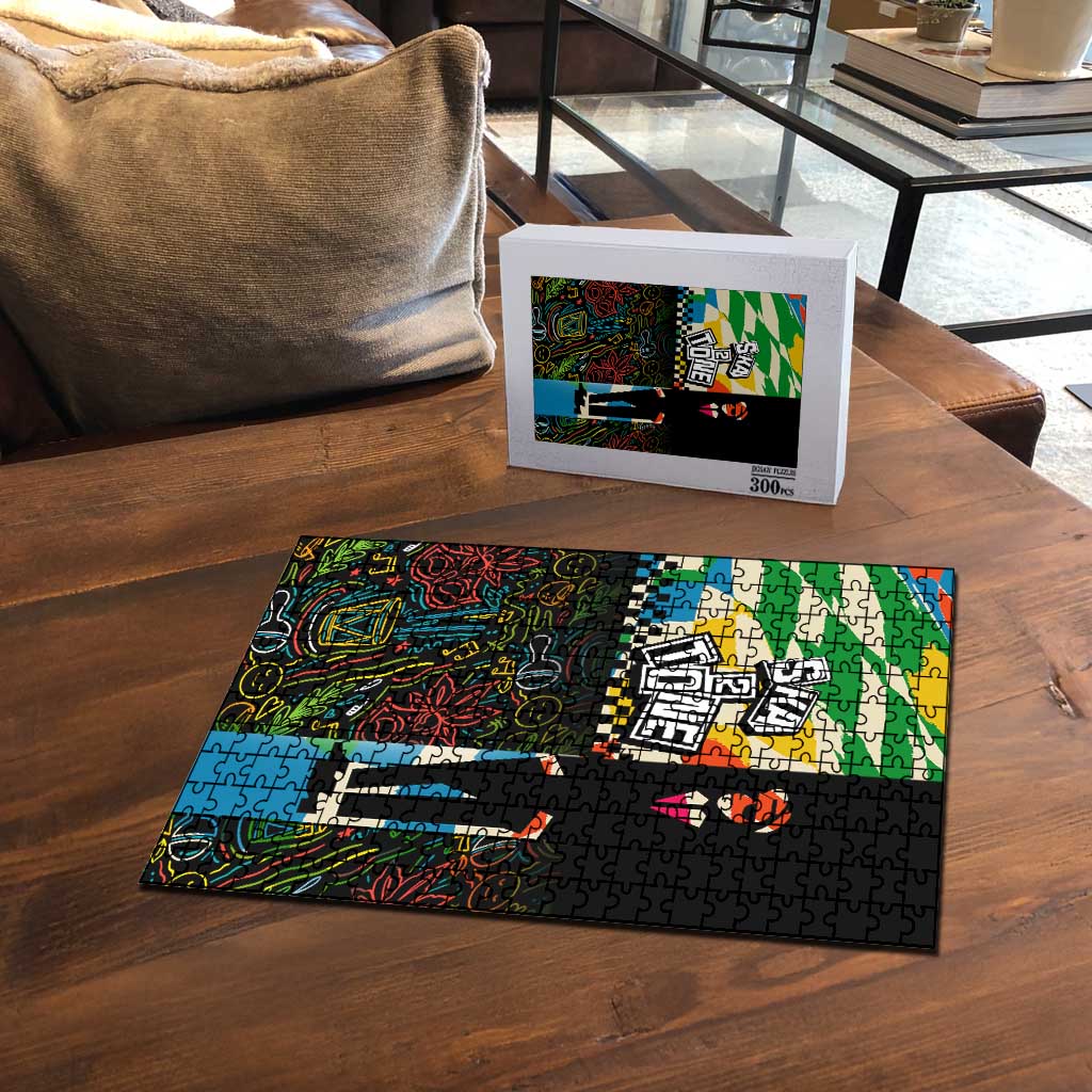 Ska Two Tone Puzzle with Colorful Checkerboard Music Art Carnival Festival - Wonder Print Shop