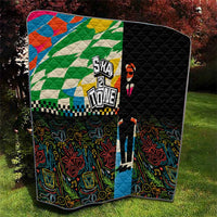 Ska Two Tone Quilt with Colorful Checkerboard Music Art Carnival Festival - Wonder Print Shop