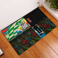Ska Two Tone Rubber Doormat with Colorful Checkerboard Music Art Carnival Festival - Wonder Print Shop