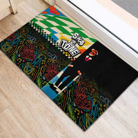 Ska Two Tone Rubber Doormat with Colorful Checkerboard Music Art Carnival Festival - Wonder Print Shop