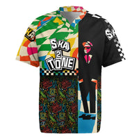 Ska Two Tone Rugby Jersey with Colorful Checkerboard Music Art Carnival Festival - Wonder Print Shop