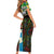 Ska Two Tone Short Sleeve Bodycon Dress with Colorful Checkerboard Music Art Carnival Festival - Wonder Print Shop