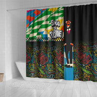 Ska Two Tone Shower Curtain with Colorful Checkerboard Music Art Carnival Festival - Wonder Print Shop