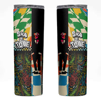 Ska Two Tone Skinny Tumbler with Colorful Checkerboard Music Art Carnival Festival - Wonder Print Shop