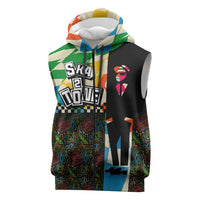 Ska Two Tone Sleeveless Zip Hoodie with Colorful Checkerboard Music Art Carnival Festival - Wonder Print Shop