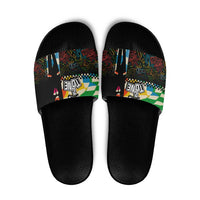 Ska Two Tone Slide Sandals with Colorful Checkerboard Music Art Carnival Festival - Wonder Print Shop