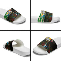Ska Two Tone Slide Sandals with Colorful Checkerboard Music Art Carnival Festival - Wonder Print Shop